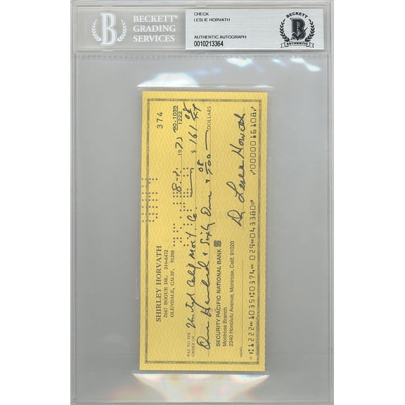 Les Horvath Autographed 3x6 Check Ohio State Buckeyes Heisman Beckett BAS #10213364