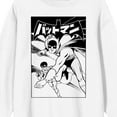 thumbnail image 2 of Batmanga Batman & Robin Manga Panel Art Crew Neck Long Sleeve White Adult Sweatshirt-Small, 2 of 3