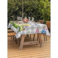 thumbnail image 2 of Easter Truck Outdoor Tablecloth - 60x120 Inch Rectangle Dining Table Cover, Spring Floral Eggs Butterflies Leaves Gray Plaid Waterproof Outdoor Table Cloth with Umbrella Hole & Zipper for Patio, 2 of 7