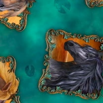 Wild Horses Patches Green Cotton Fabric