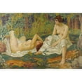 thumbnail image 2 of Karel Špillar 14x11 Gold Ornate Wood Frame and Double Matted Museum Art Print Titled - Young Women in the Garden (1920), 2 of 4