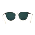 thumbnail image 4 of Womens Pink Mirror Panel Lens Cat Eye Horn Metal Rim Sunglasses Gold, 4 of 4
