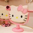 thumbnail image 2 of Sanrio-Espejo de tocador de Hello Kitty para niñas, espejo de mano con diamantes de imitación brillantes de dibujos animados, regalo de belleza para niñas, Rosa, 2 of 4