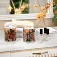 thumbnail image 4 of Yayeee 4 Pack Qtip Holder Bathroom Cotton Swab Canister with Lid Clear Dispenser Set, Purple Cityscape Painting, 4 of 6