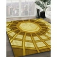 thumbnail image 3 of Ahgly Company Machine Washable Indoor Round Transitional Golden Brown Yellow Area Rugs, 3' Round, 3 of 7