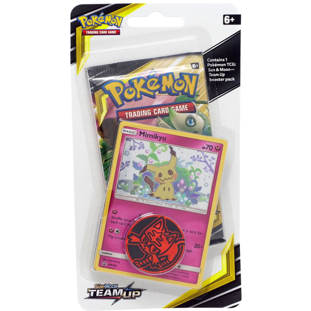 Pokemon Sun & Moon Team Up Mimikyu Blister Booster Pack [with Coin
