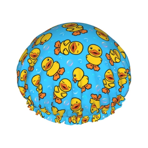 Gorro de ducha Wizfuyq Yellow Rubber Duck para mujer impermeable