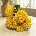 thumbnail image 4 of Artificial Chrysanthemum Bunch, Faux Mum Flowers, Fake Chrysanthemum Stems, 6 Head Realistic Mum Bunch, for Home Vase Table Centerpiece Wedding Decor, Yellow, 4 of 4