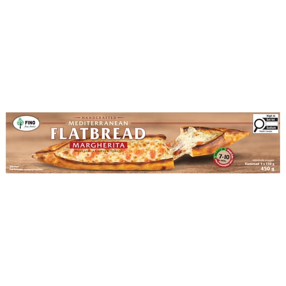 Fino Fine Foods Pain plat Margherita méditerranéen 450 g A la mediterraneenne pain plat