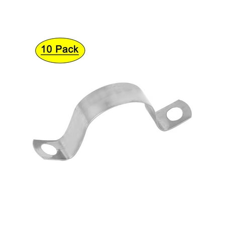 

25mm 1-inch Arch High Stainless Steel Pipe Strap Clamp Clip Silver Tone 10pcs