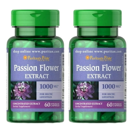 (2 pack) Passion Flower 1000 Mg, 60 Count by Puritan's Pride