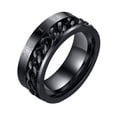 thumbnail image 2 of Anillo de acero inoxidable clásico con números romanos Sunnimix Talla 8 negra, 2 of 8
