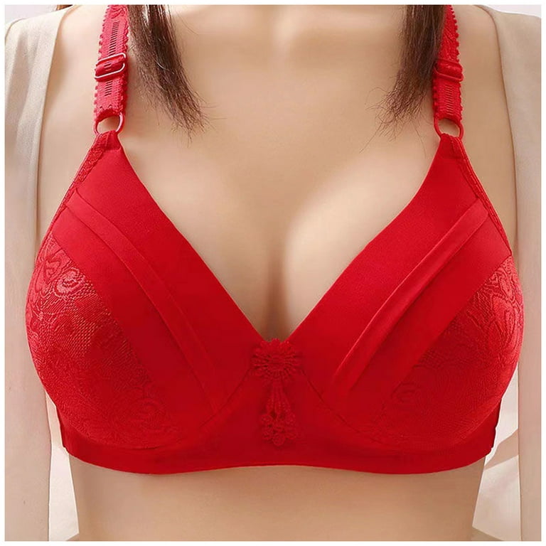 Meichang Women's Lace Bras No Wire Lift T-shirt Bras Seamless Comfortable Bralettes  Shapewear Everyday Full Figure Bras 