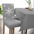 thumbnail image 6 of Chair Covers for Dining Room Set of 4,Christmas White Snowflakes Stretch Seat Protector Removable Washable Chairs Slipcovers for Kitchen Banquet Wedding Hotel,Winter Snow Seamless on Gray, 6 of 6