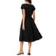 thumbnail image 3 of Vestido casual de verano para mujer INSPIRE CHIC con bolsillos, manga corta con volantes, cuello redondo, dobladillo con volantes, midi L negro, 3 of 6