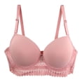 thumbnail image 5 of KMYY Women Bra with Wired Hollow Out Lace Trim Push-up Prevents Sagging Adjustable Shoulder Straps Pure Color Anti-snagging Lady Daily Office Party Wear Underwear, 5 of 8