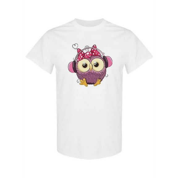 Owl With Headphones T-Shirt Women -SPIdeals Designs, Female 4X-Large