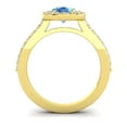 thumbnail image 4 of Diamond-Capitals 1.35 Ct Fine (F-G/VS1) Natural Diamond Blue Topaz Gemstone Proposal Ring for her Solid 18K Yellow Gold Size 7.5, 4 of 8