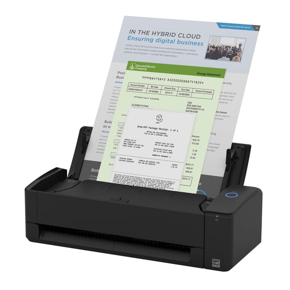 ScanSnap iX1300 - Escáner compacto inalámbrico o USB de doble cara para documentos a color, foto y recibo con alimentador automático de documentos y alimentador manual para Mac o PC, color negro