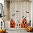 thumbnail image 2 of Shower Curtains for Bathroom-48"x72",Pumpkin Ghost Halloween Waterproof Bath Curtain Grommet Shower Curtain Set with Hooks, 2 of 9
