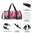 thumbnail image 6 of Gaeub Panda Heart Valentine Pink Lightweight Travel Cylinder Bag Gym Tote Bag Sports Training Duffle Bag with Pockets and Straps, 6 of 8