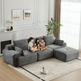 thumbnail image 3 of Modern Memory Foam Compressed Sofa,Large Sectional Couches for Living Room,Pet-Friendly Cloud Modular Sectional Sofa,Corduroy Fabric,Extra Deep Loveseat,No Assembly required,GREY, 3 of 9