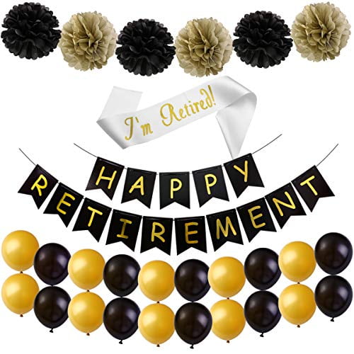 Happy Retirement Banner, Retirement Party Decorations Kit, Retirement