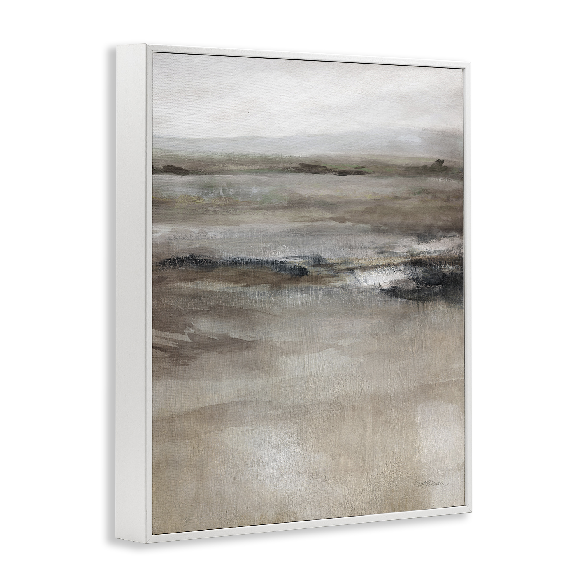 Stupell Industries Brown Desert Abstraction Abstract Painting White Framed Art Print Wall Art, 24 x 30
