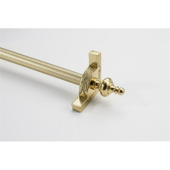 Zoroufy 01544-03584 48 inch Dynasty Fluted Tubular Stair Rod Set with Decorative Brackets Urn Finials in Polished Brass