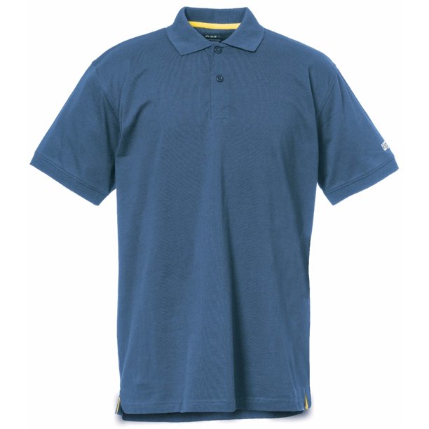 Caterpillar - Polo de manga corta clásico para hombre (Azul niagara)