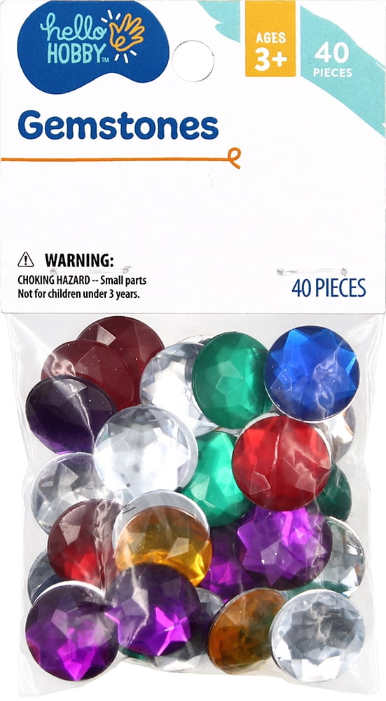 Hello Hobby 18mm Loose Diamond Gemstones in Assorted Colors, 40ct