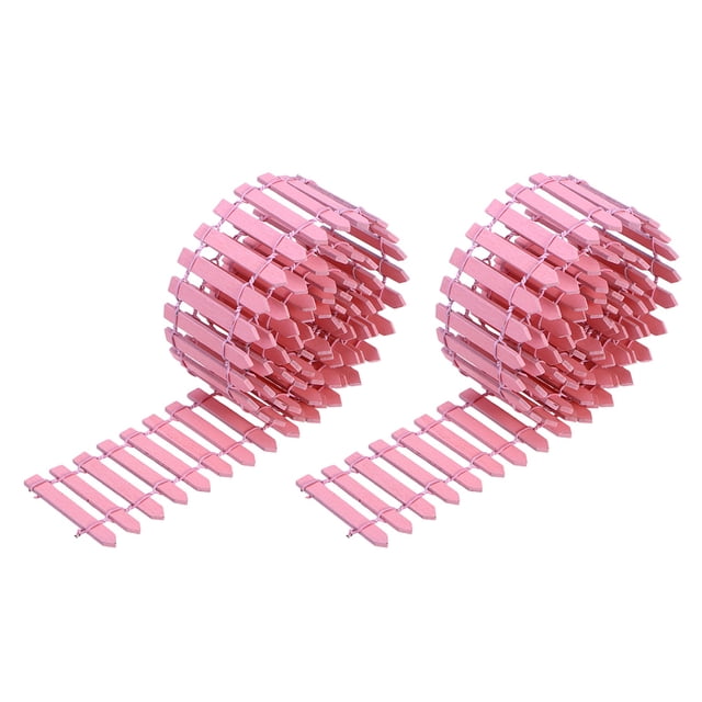 Miangastore Clôture Simulée Fleur Ornement Mini Clôture Rose 2 Pcs 11.8x2x2in