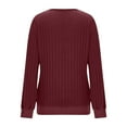 thumbnail image 4 of Womens V Neck Sweaters, Long Sleeve Pullover for Women Fall Fashion Loose Fit Ribbed Solid Color Thin Sweater S-2XL, 4 of 7