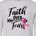thumbnail image 4 of Inktastic Breast Cancer Awareness Faith over Fear with Pink Ribbon and Arrow Long Sleeve Youth T-Shirt, 4 of 5