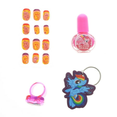 hasbro my little pony girls press on nails set key chain nail file