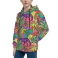 thumbnail image 2 of Easygdp Colorful Dinosaur Boys Hoodie Kids Sweatshirt Youth Pullover With Hood-Small, 2 of 6