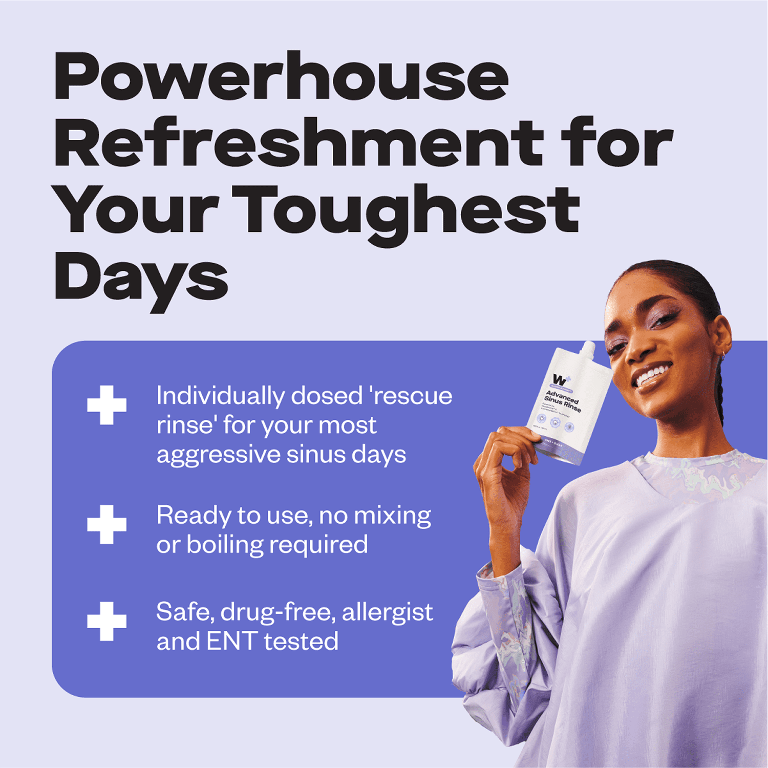 Wizard Wellness Advanced Sinus Rinse, Free + Clear, 3 Pack (1.67 oz Each)