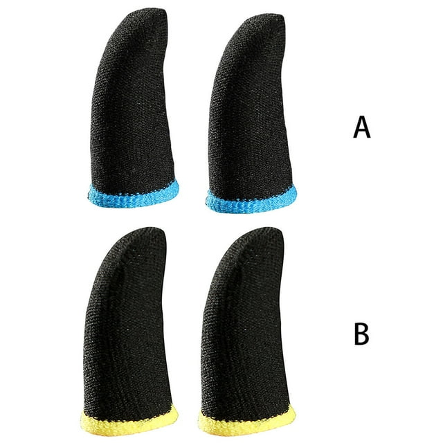 pitrice 2 Pcs Gaming Controller Gloves Touch Screen Elastic Sleeves Breathable Fingertips Cover Accessory for Computer Laptop Black Yellow