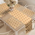 thumbnail image 2 of Ambesonne Puppy Table Runner & Placemats, Basenji Dogs and Paws Pattern, Placemat 4 pcs + Runner 14"x90", Brown Vermilion, 2 of 2