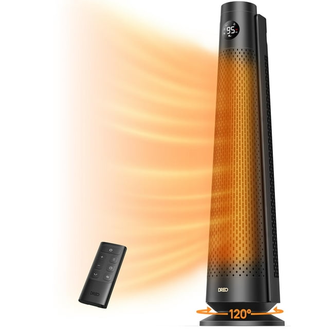 Dreo - Calentador Espacial para Habitación Grande, 30 Pulgadas, 120° Oscilación, 5 Niveles de Calor y 3 Velocidades de Ventilador, 8 Pies Cúbicos, 1500 W