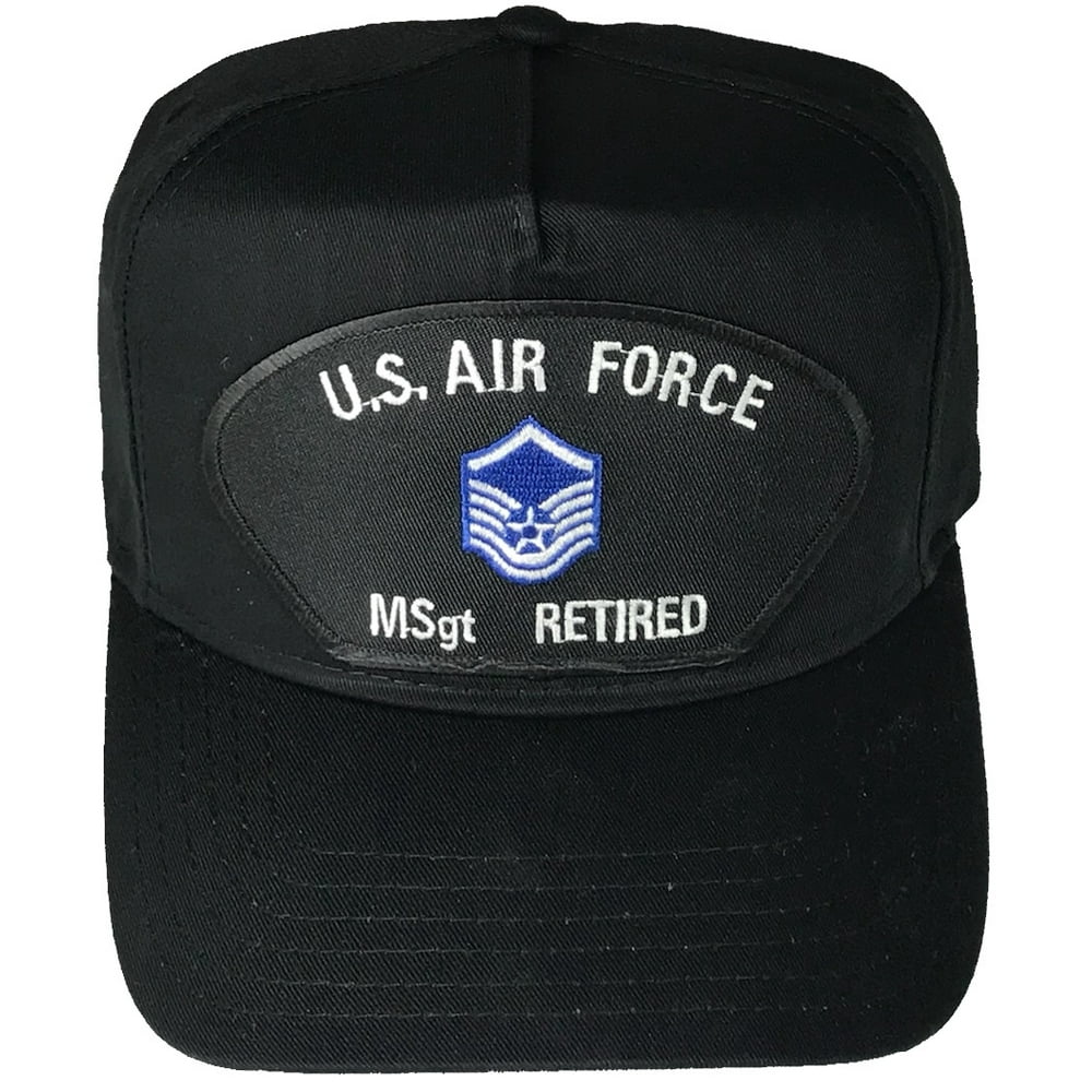 US AIR FORCE MASTER SERGEANT MSgt RETIRED with INSIGNIA PATCH HAT