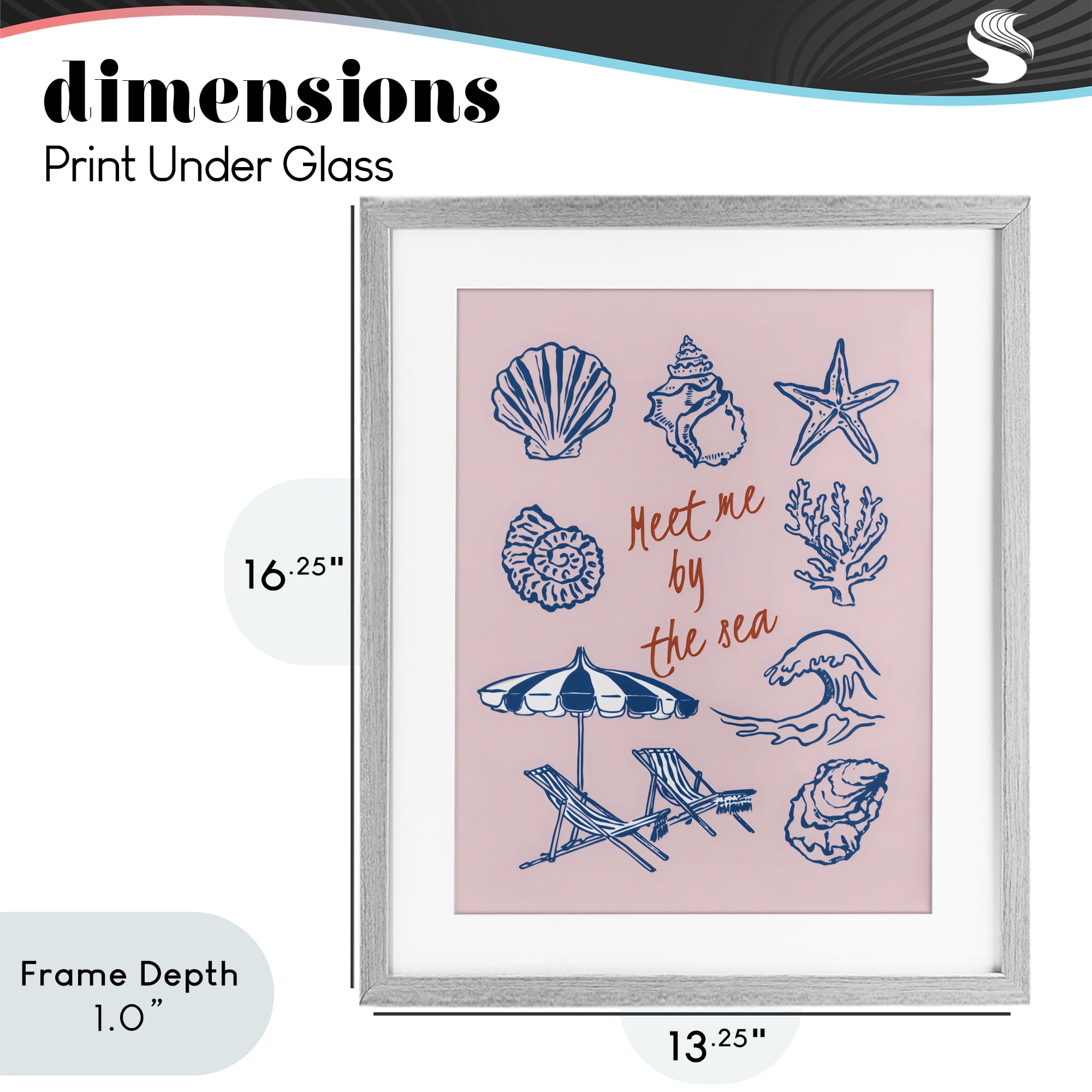 Stupell Industries Meet Me By The Sea Gray Framed Print Under Glass, design by The Prints Vibe