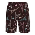 thumbnail image 6 of Kdxio Eiffel Tower Pattern Mens Casual Shorts - Drawstring Summer Beach Sports Shorts for Men, 6 of 9