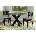 thumbnail image 2 of Linon Ashfield Dining Chairs, Set of 2, Black Finish with Black and Gray Fabric, 2 of 10