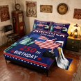 thumbnail image 2 of Manfei American Flag Queen Sheets, Eagle Statue of Liberty Queen Sheet Sets, Navy Blue Red White, Navy Reversible 4 Pieces (1 Flat Sheet, 1 Fitted Sheet and 2 Pillowcases), 2 of 6