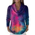 thumbnail image 2 of Dwralegc Holiday Sweaters for Women Dressy Fashion Multicolor Long Sleeve Knit Clothes Jumper Pullover Cowl Neck Trendy Winter Spring Sweaters Navy S, 2 of 5