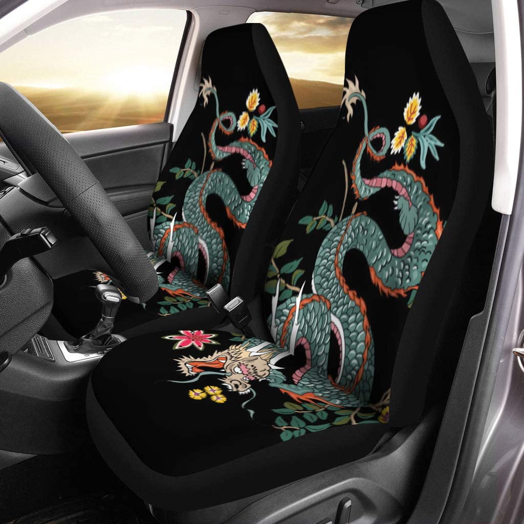 2 Pieces InterestPrint Car Seat Covers Breathable Bottom Seat Covers for Cars Universal Fit 