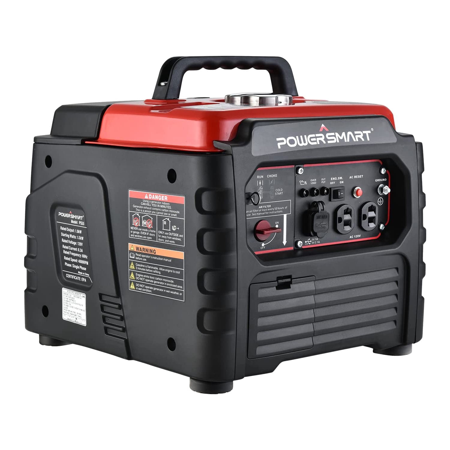 CJC Portable Gas Generator, 1000 Running Watts/1500 Starting Watts Generator Gas Powered for Camping Travel Hunting Emergency