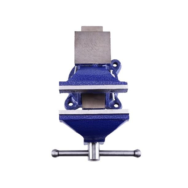 Tornillo De Banco De Alta Resistencia, Apertura De Mandíbula De 5", Base Giratoria Con Yunque Para Taller, Garaje, Mandíbulas De Acero 45#, Ranuras En Forma De Diamante, Acabado