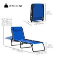 thumbnail image 2 of Set of 2 Blue Folding Lounge Chairs, 4-Position Adjustable Reclining Chaise Loungers with Mesh Fabric and Headrest, Portable Steel Frame Seating for Beach, Pool, and Camping, 2 of 7
